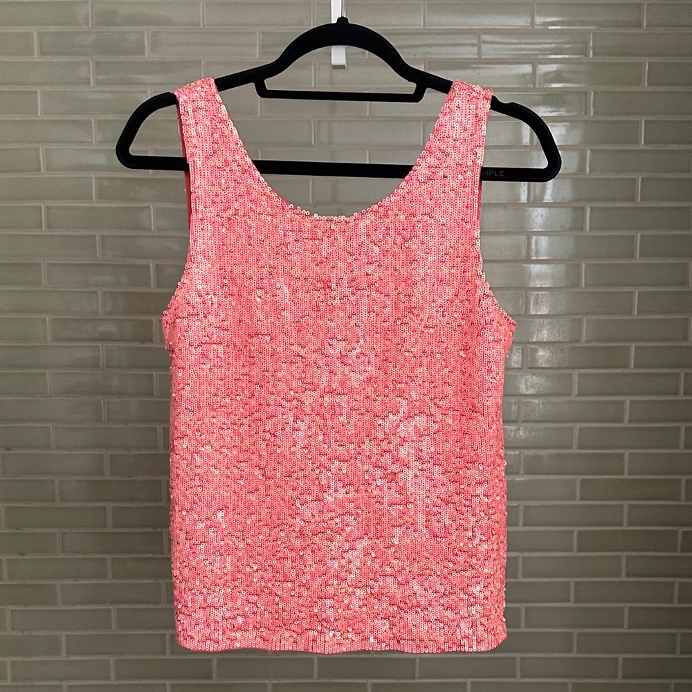 J. Crew Pink Sequin Tank Top